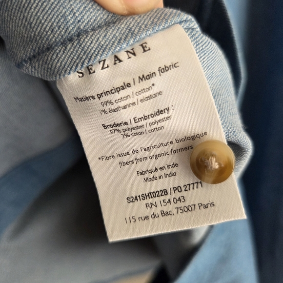 Sezane Nina Shirt size 40 NWT - Picture 7 of 9